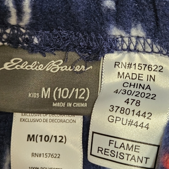 Eddie Bauer Pajamas Size M (10/12) Kids with Moose and trees. - Picture 9 of 10